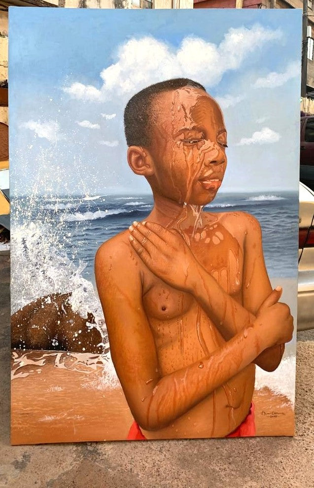 Shower Of Blessing : African Oil Painting For Sale