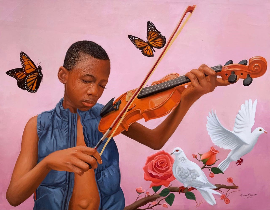 Sweet Melody : Hyperrealistic African Oil Painting For Sale