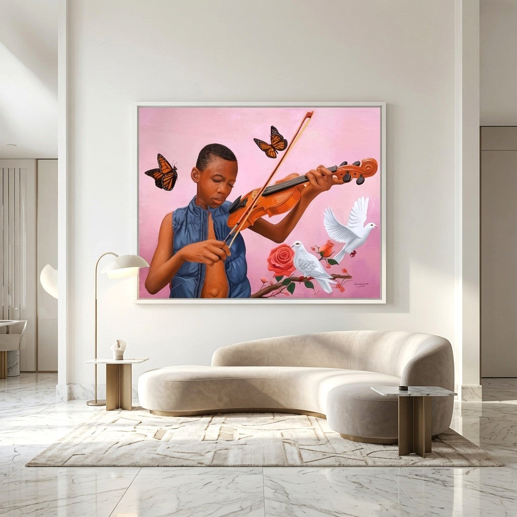 Sweet Melody : Hyperrealistic African Oil Painting For Sale