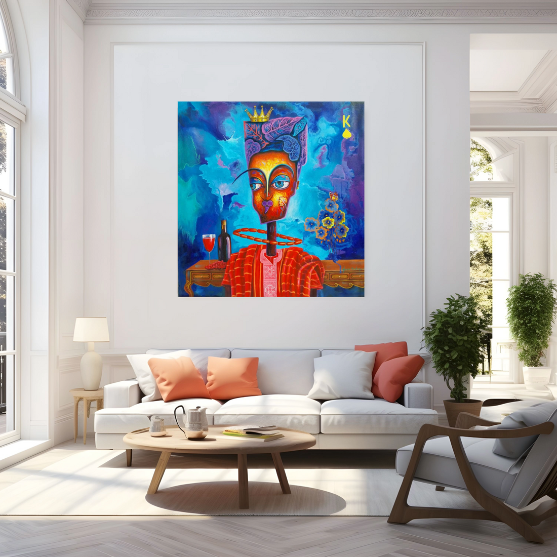 Alu-Dibond Fine Art Print Of Original Mixed Media Painting The King