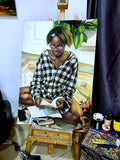  Hyperrealistic African Pastel Painting For Sale