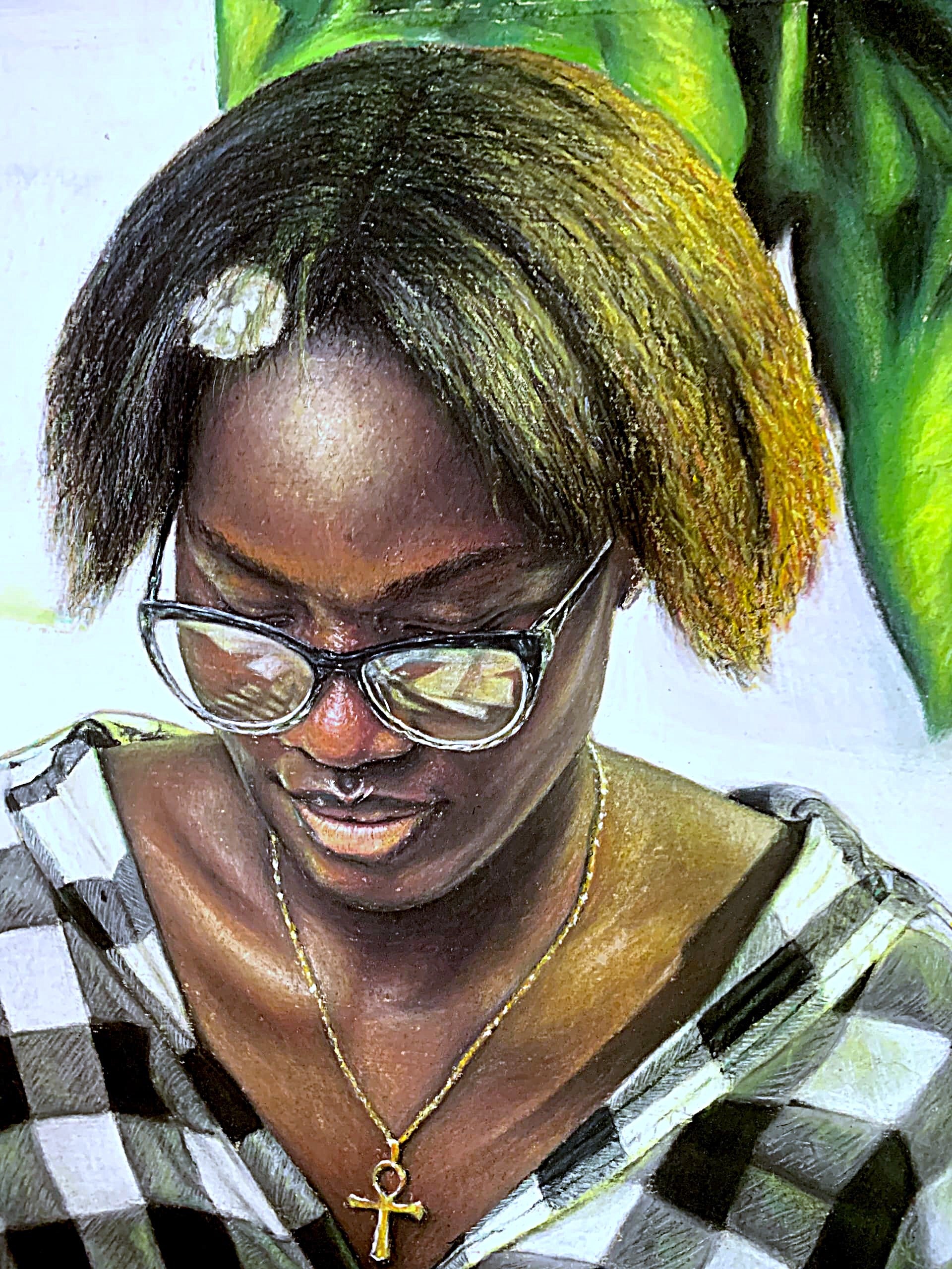  Hyperrealistic African Pastel Painting For Sale