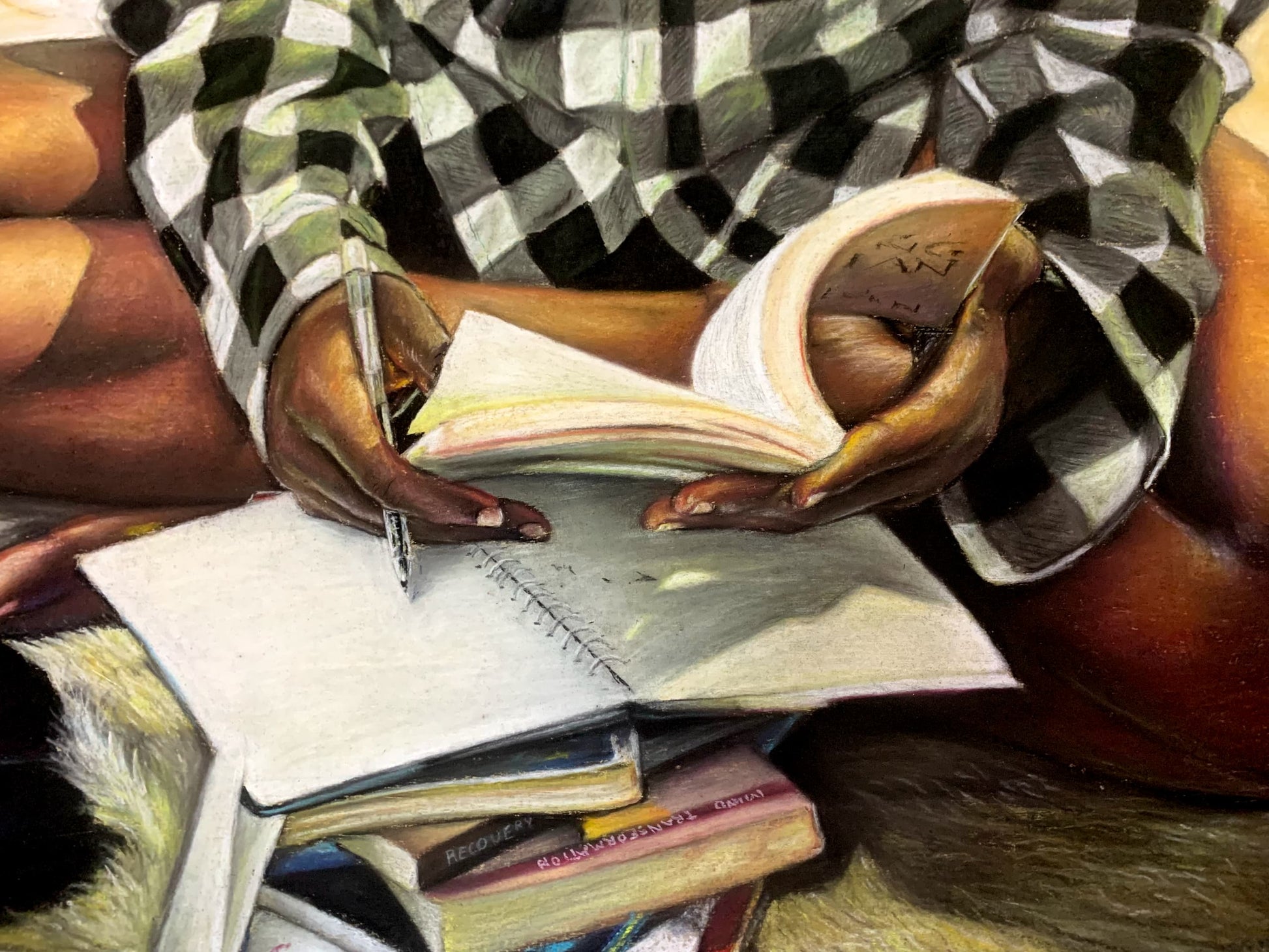  Hyperrealistic African Pastel Painting For Sale