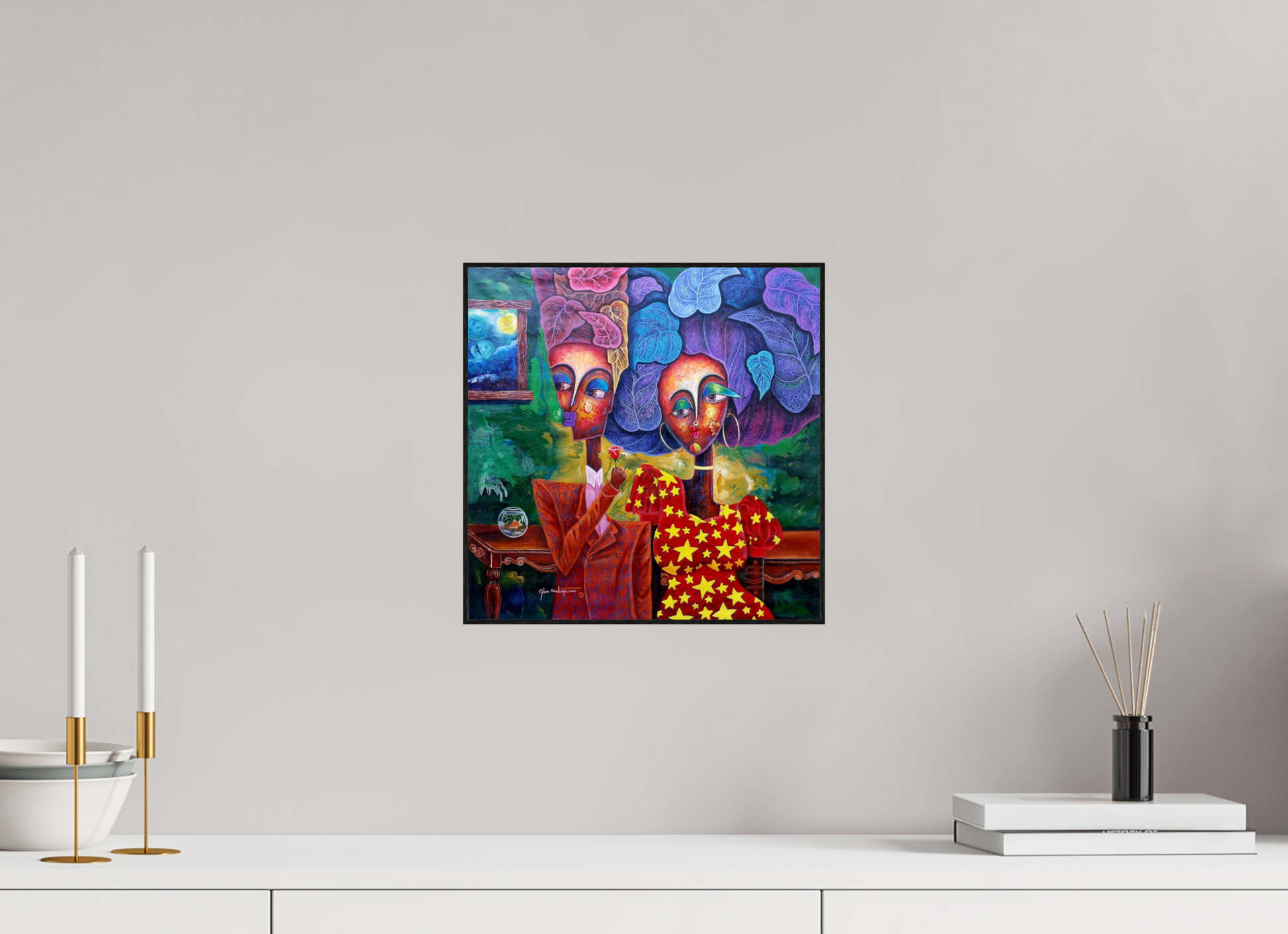 30 x 30 cm, Fine Art Print On Alu-Dibond Framed With Artbox Black Harmony II - Fine Art Print On Alu-Dibond