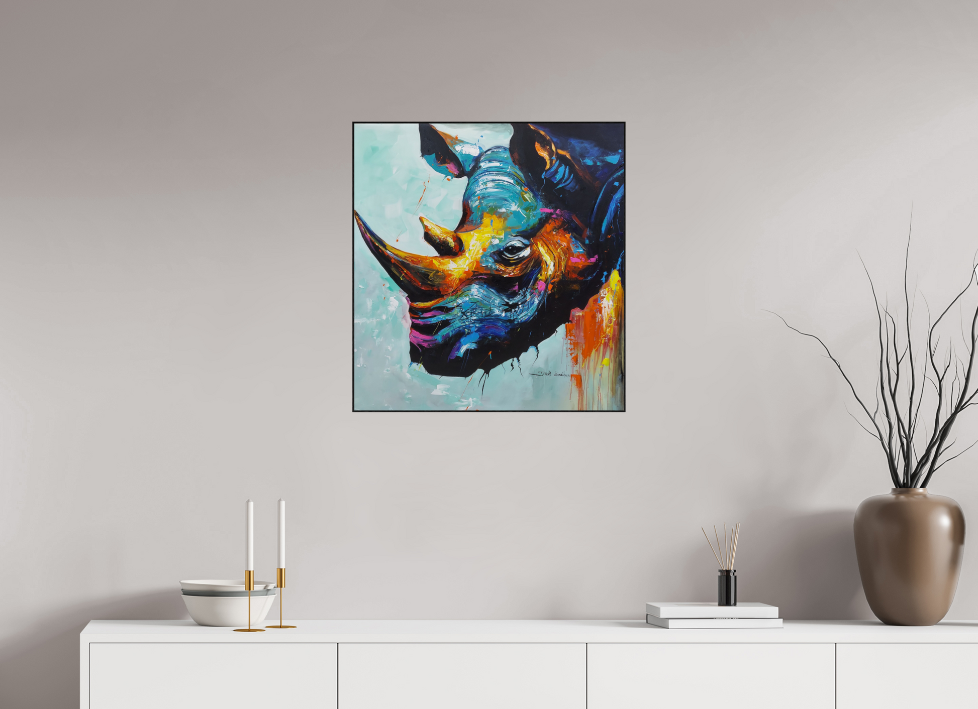 60 x 63,9 cm, Fine Art Print On Alu-Dibond Framed With Artbox Black Forged By Heart I - Fine Art Print On Alu-Dibond