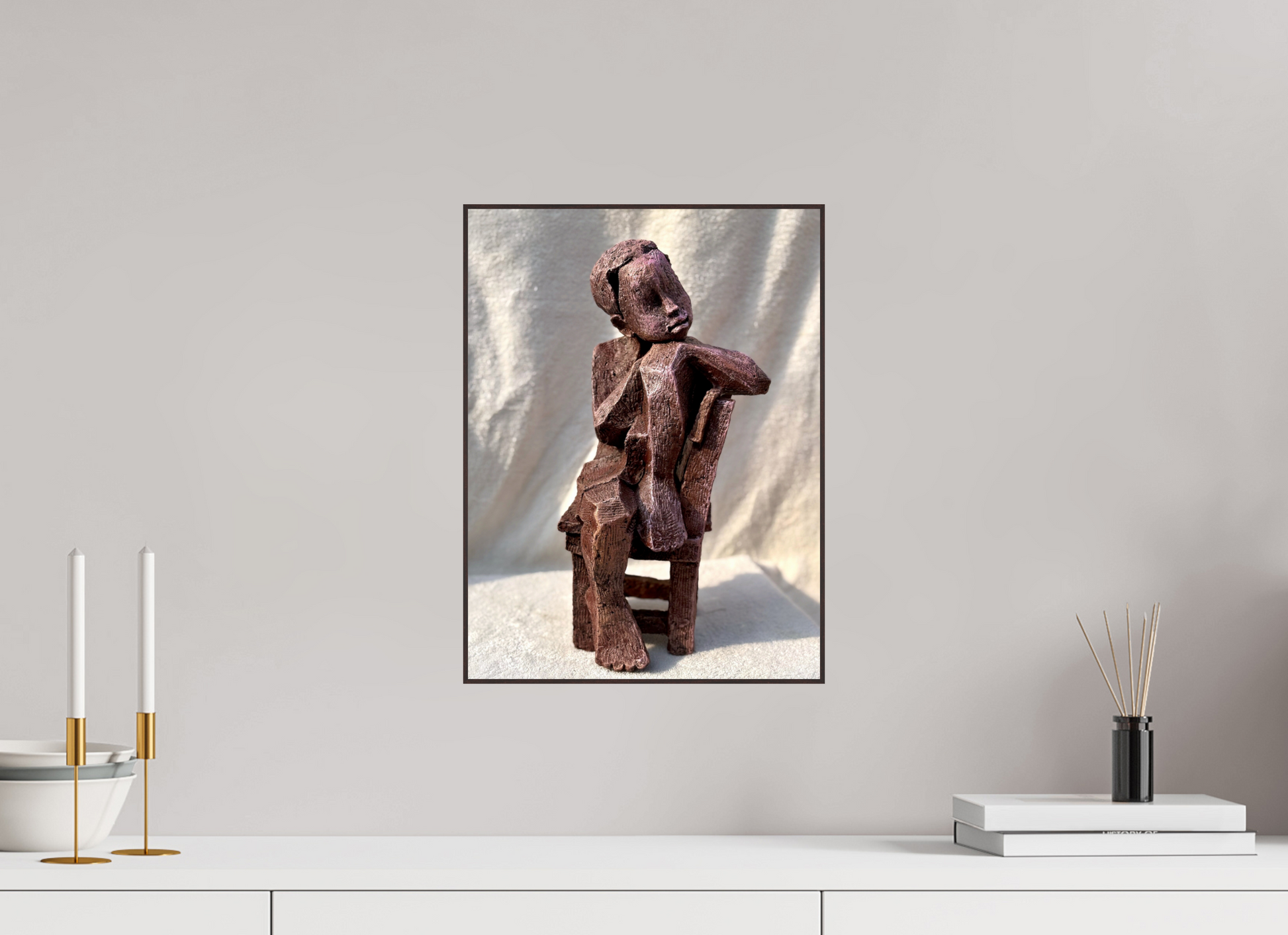 30 x 40 cm, Fine Art Print On Alu-Dibond Framed With Artbox Brown Dreamer - Fine Art Print On Alu-Dibond