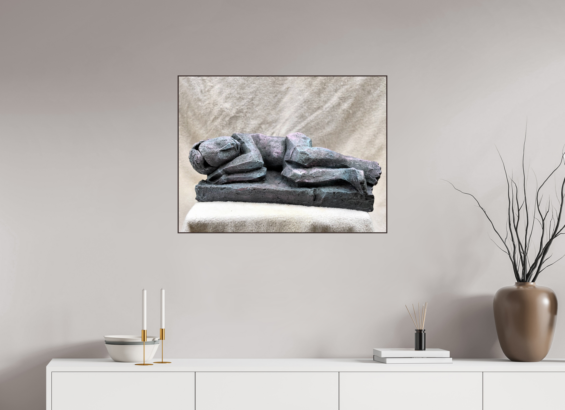 80 x 60 cm, Fine Art Print On Alu-Dibond Framed With Artbox Brown Dreamer - Fine Art Print On Alu-Dibond