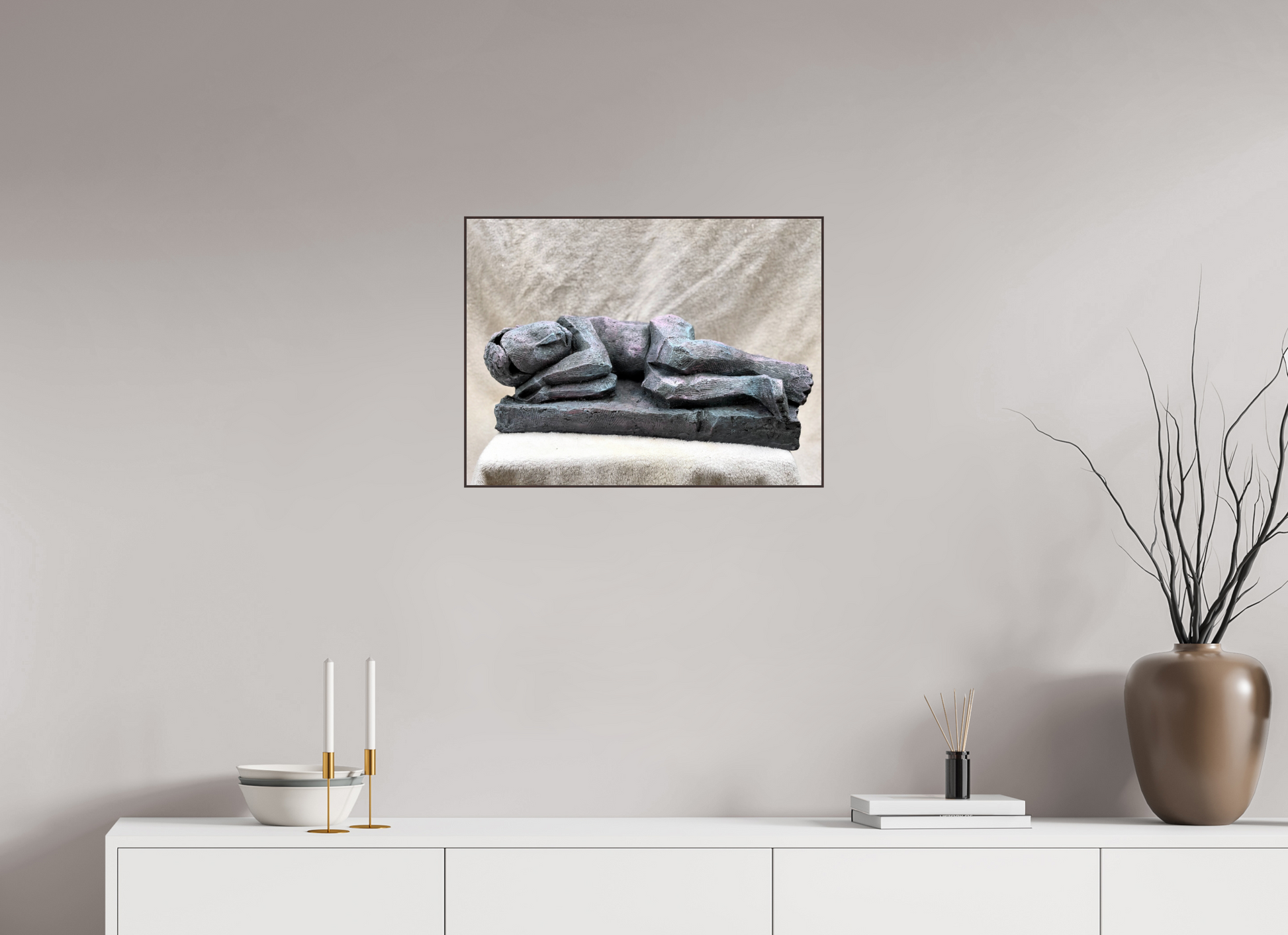 60 x 45 cm, Fine Art Print On Alu-Dibond Framed With Artbox Brown Dreamer - Fine Art Print On Alu-Dibond