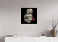 60 x 60 cm, Fine Art Print On Alu-Dibond Framed With Artbox Black Floral Dream - Fine Art Print On Alu-Dibond