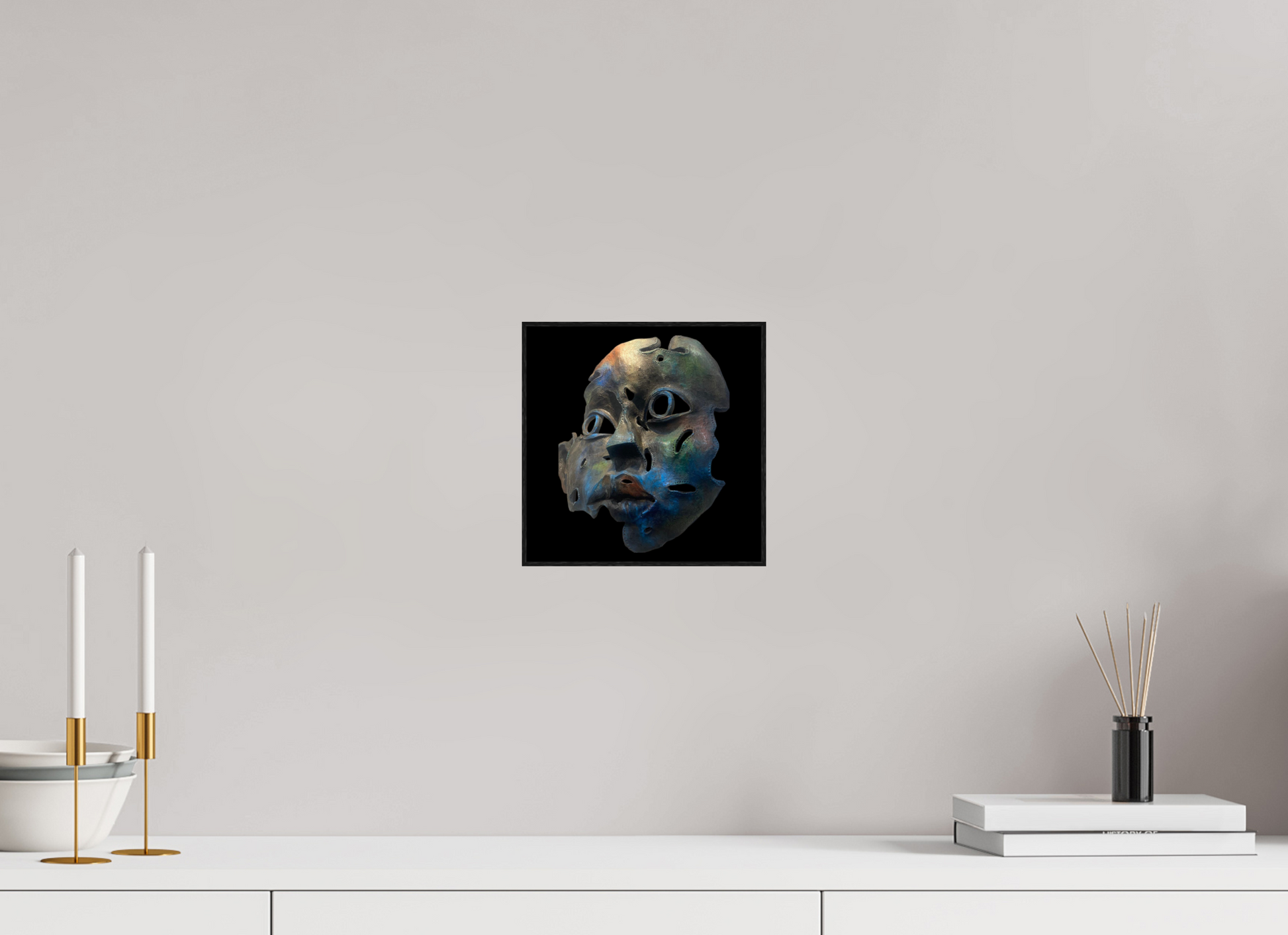 20 x 20 cm, Fine Art Print On Alu-Dibond Framed With Artbox Black Scars Of Identity - Fine Art Print On Alu-Dibond