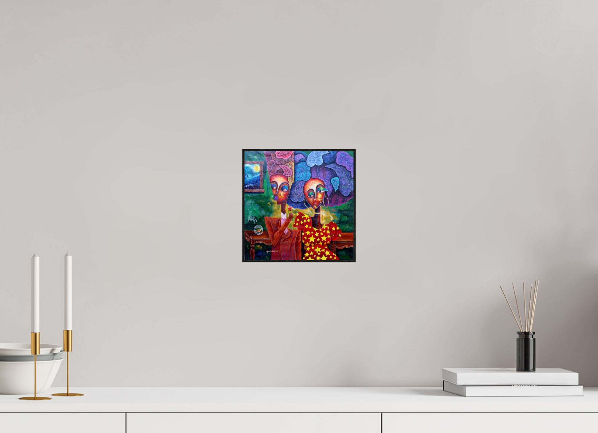 20 x 20 cm, Fine Art Print On Alu-Dibond Framed With Artbox Black Harmony II - Fine Art Print On Alu-Dibond