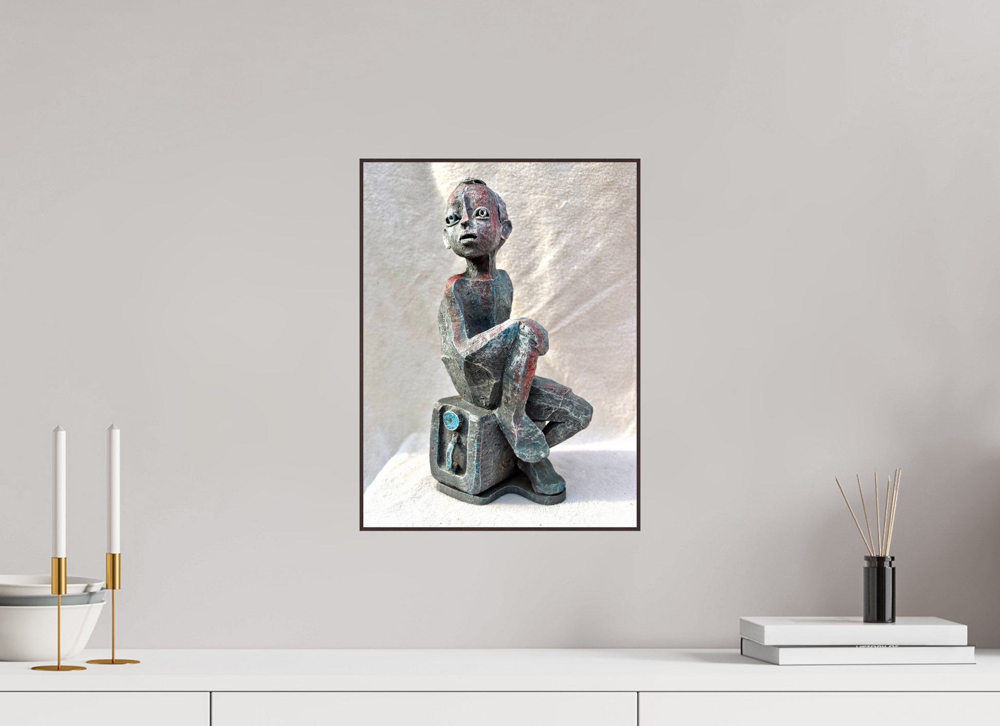 30 x 40 cm, Fine Art Print On Alu-Dibond Framed With Artbox Brown Nostalgia - Fine Art Print On Alu-Dibond