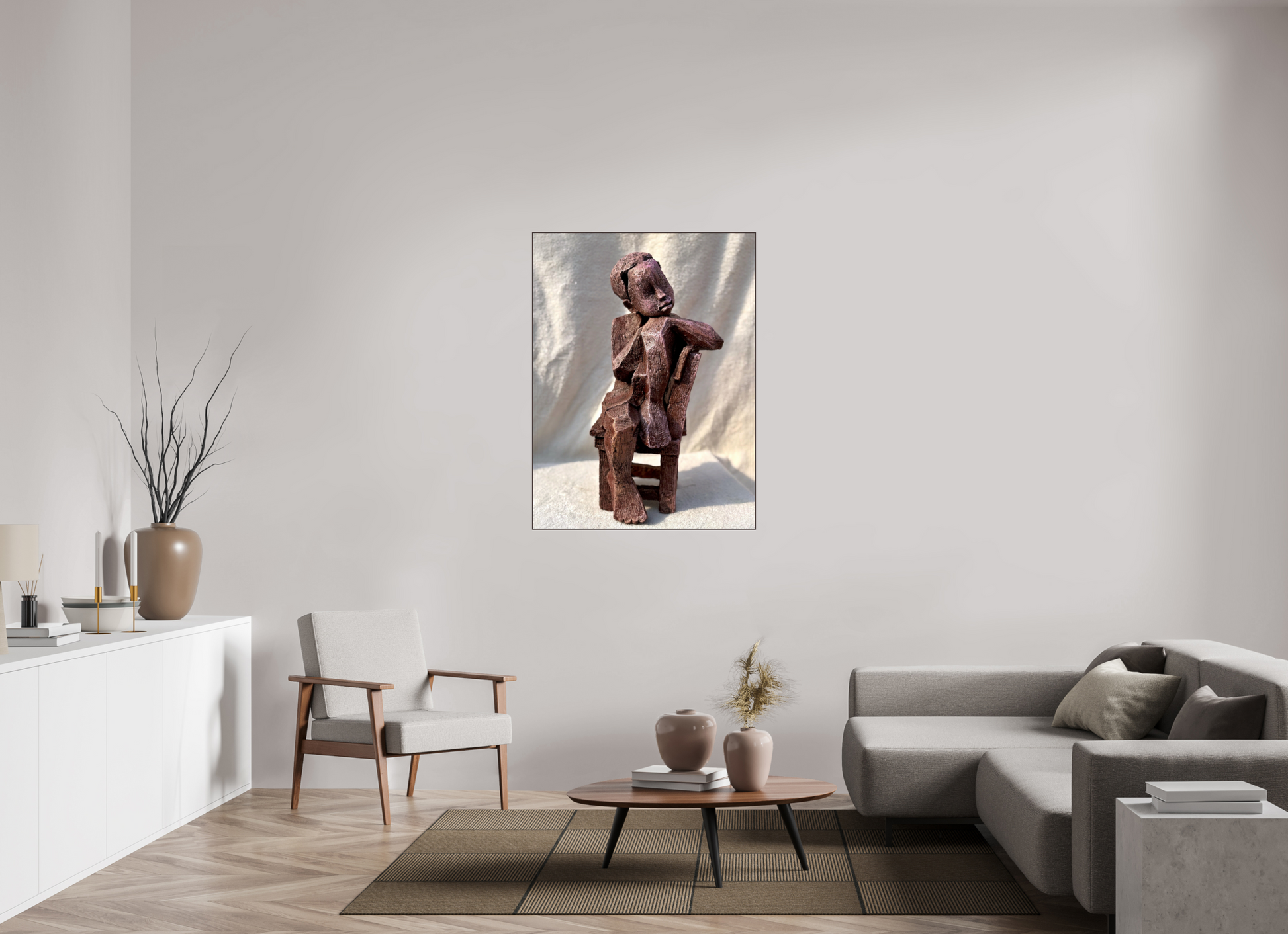 90 x 120 cm, Fine Art Print On Alu-Dibond Framed With Artbox Brown Dreamer - Fine Art Print On Alu-Dibond