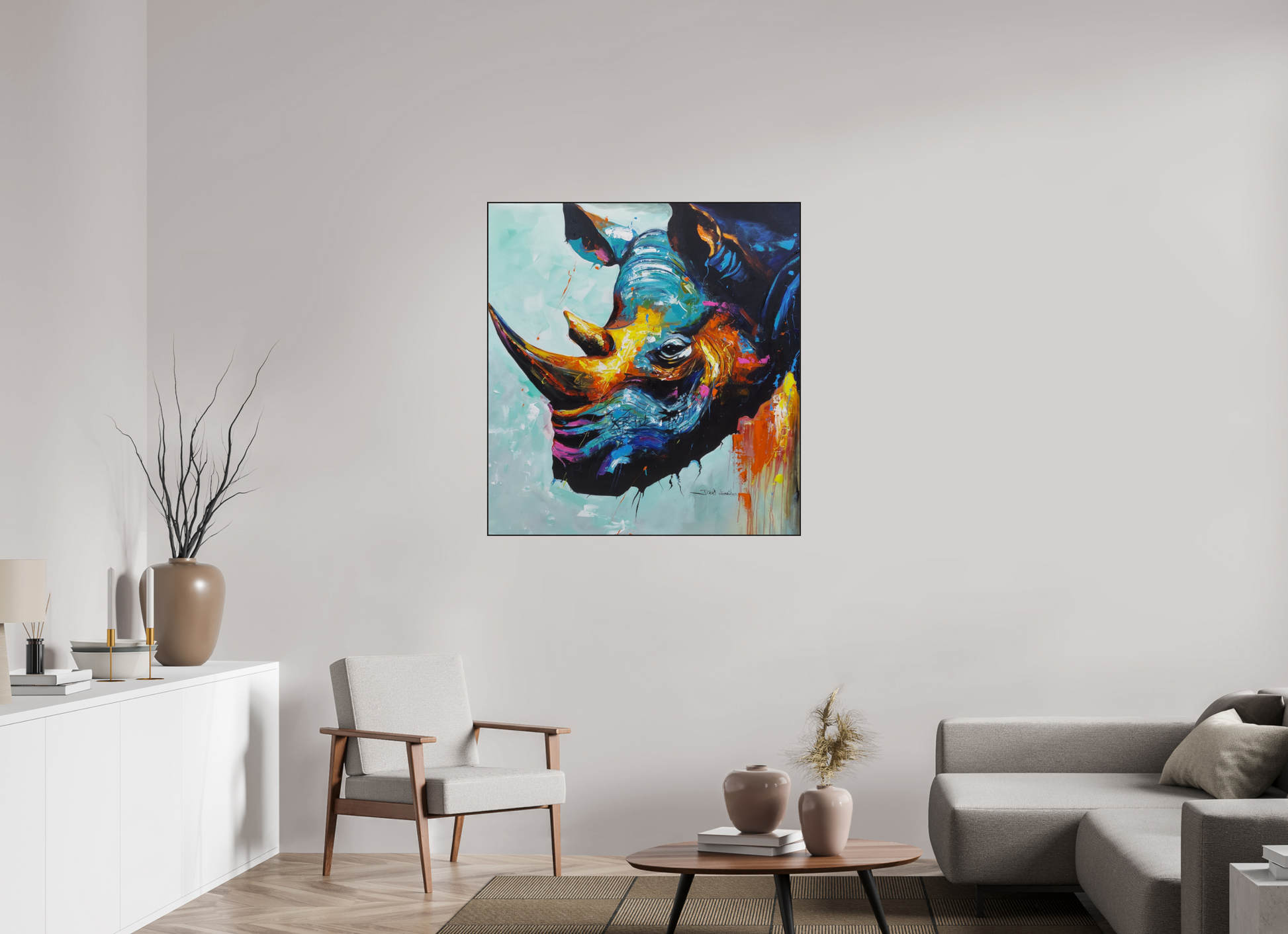 100 x 106,5 cm, Fine Art Print On Alu-Dibond Framed With Artbox Black Forged By Heart I - Fine Art Print On Alu-Dibond