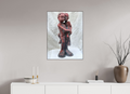60 x 80 cm, Fine Art Print On Alu-Dibond Framed With Artbox Brown Love And Responsibility - Fine Art Print On Alu-Dibond