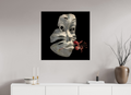 80 x 80 cm, Fine Art Print On Alu-Dibond Framed With Artbox Black Floral Dream - Fine Art Print On Alu-Dibond