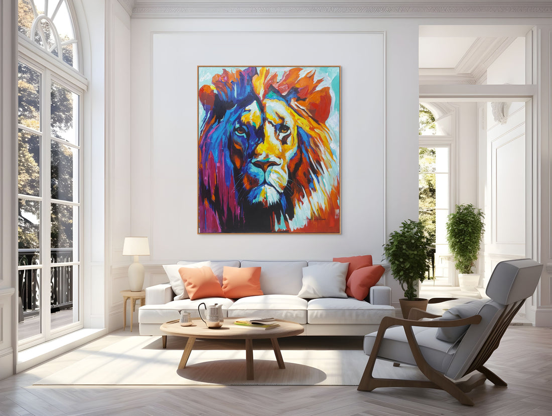 Royalty: Abstract Acryl Painting of a lion