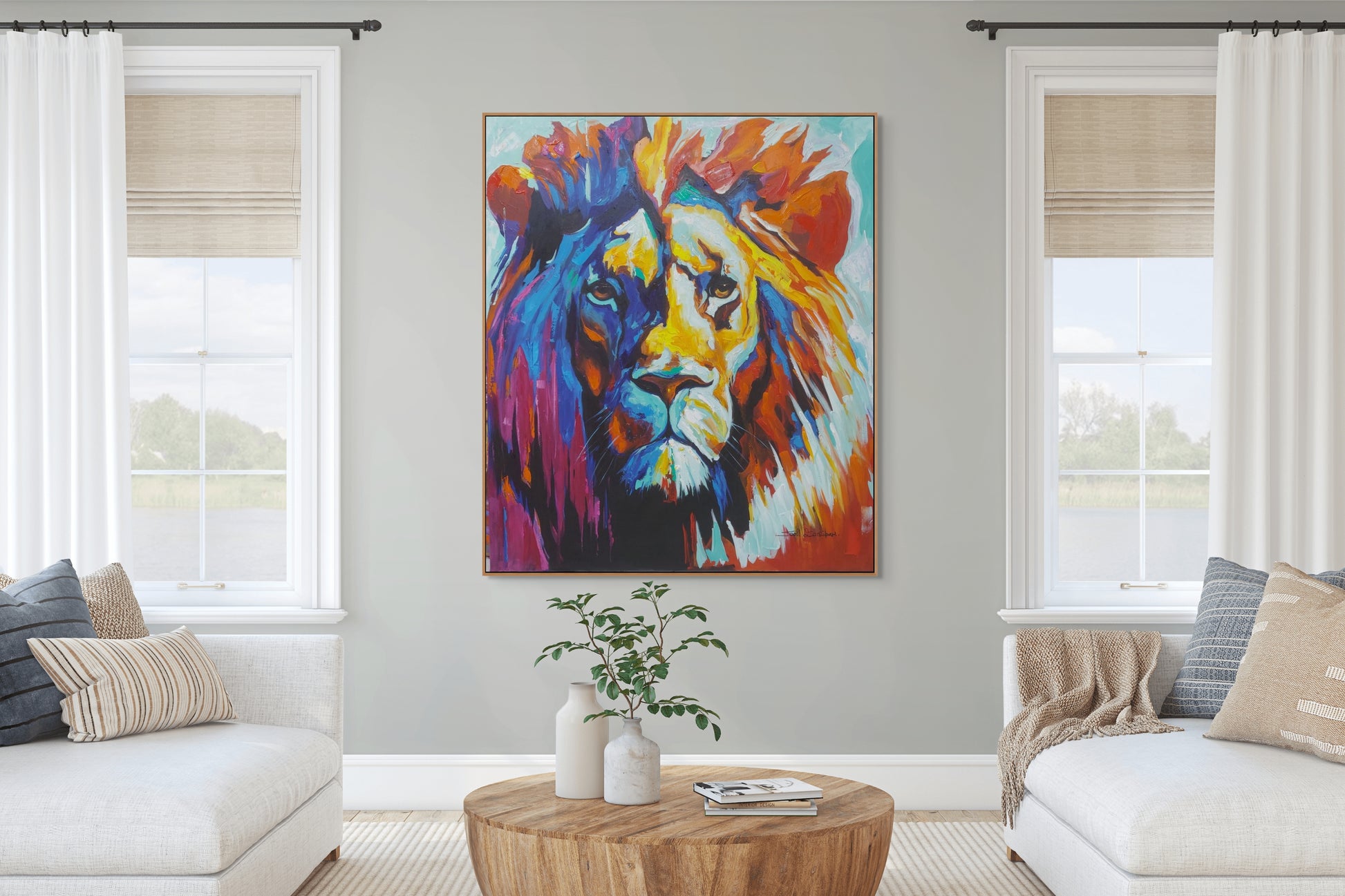 Royalty: Abstract Acryl Painting of a lion